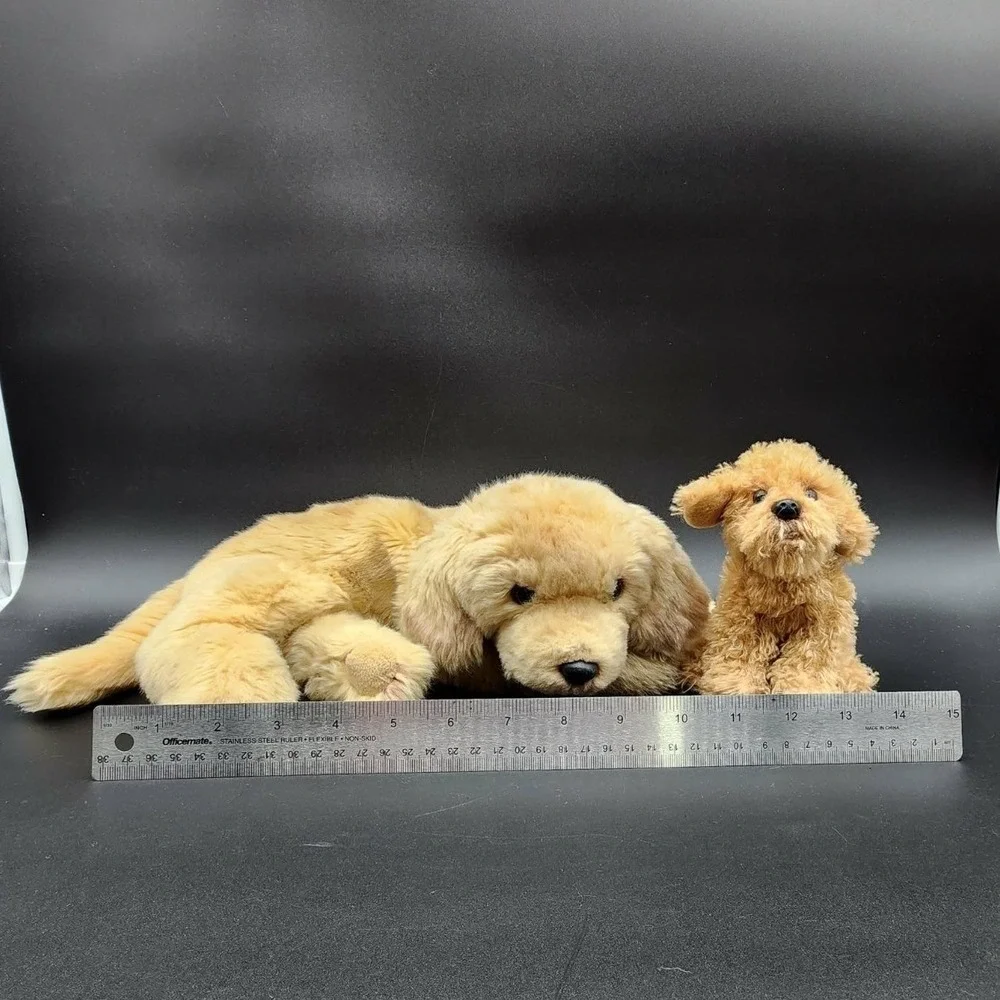 DEMDACO Tan Golden Retriever Poodle Plush Dog Lot Realistic‎ Stuffed Animal Toy